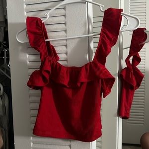Red crop top